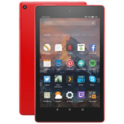 New Amazon Fire HD 8 Tablet with Alexa, Quad-Core, Fire OS, Wi-Fi, 16GB, 8, With Special Offers Punch Red